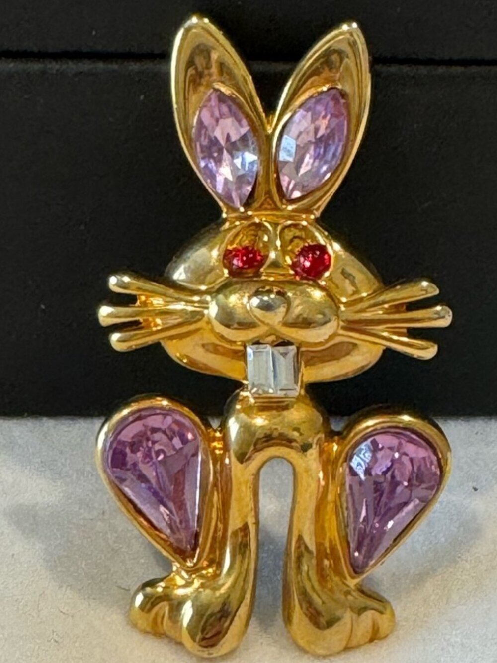 Vintage Bunny Brooch with Jewels